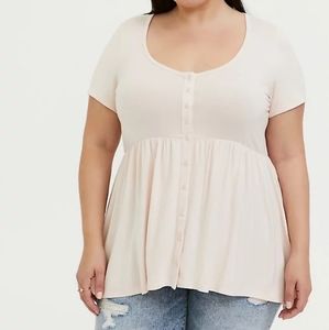 Torrid babydoll top size 1 high low peach pink